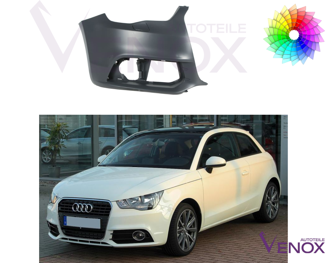 Forkofanger højre Til Audi A1 2010-2015 SRA Lakeret i ønsket farve NY - Image 2