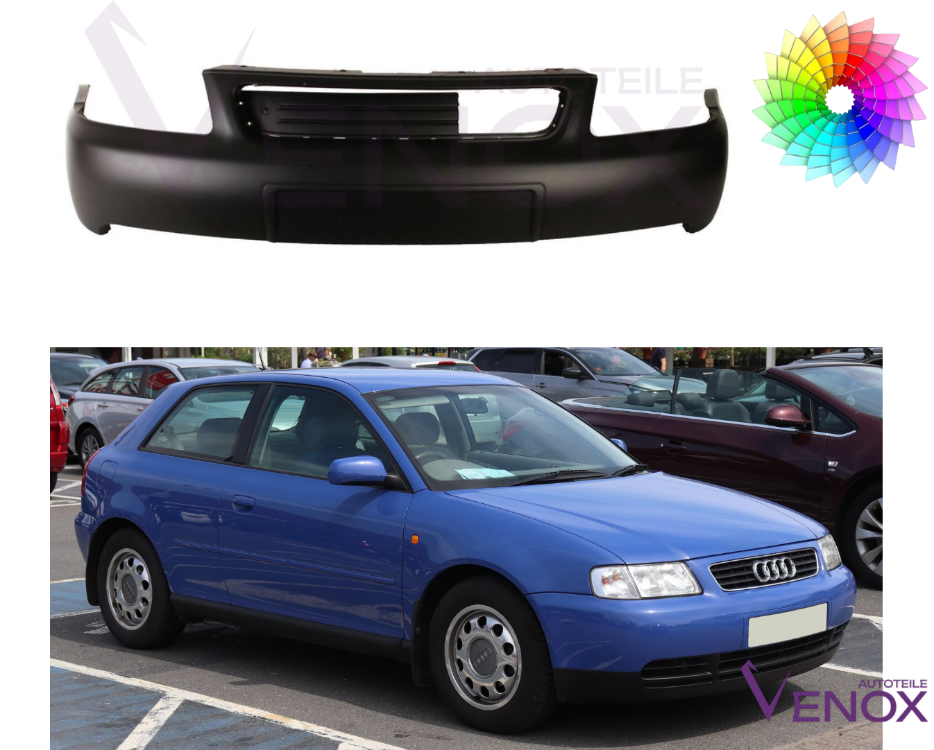 Forkofanger til Audi A3 8L 1996-1999 Lakeret i ønsket farve NY - Image 2