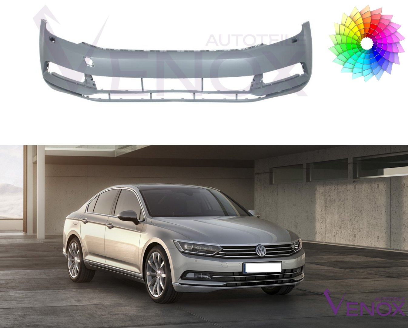 Forkofanger til VW Passat B8 2014- SRA malet i ønsket farve - Image 2