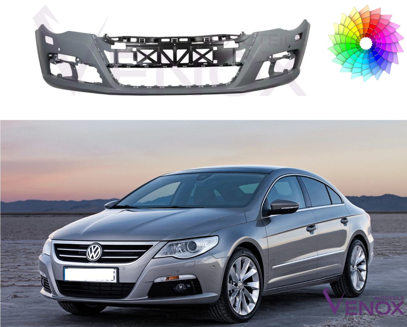 Forkofanger til VW Passat CC 357 08-12 SRA 4x PDC lakeret i ønsket farve - Image 2