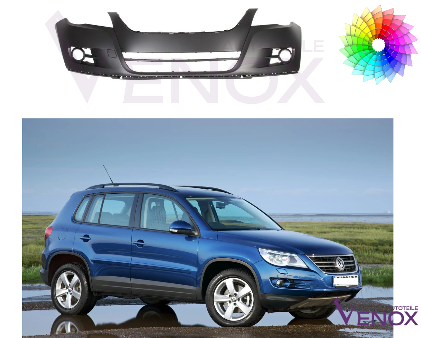 Forkofanger til VW Tiguan 2007-2011 lakeret i en farve efter eget valg - Image 2