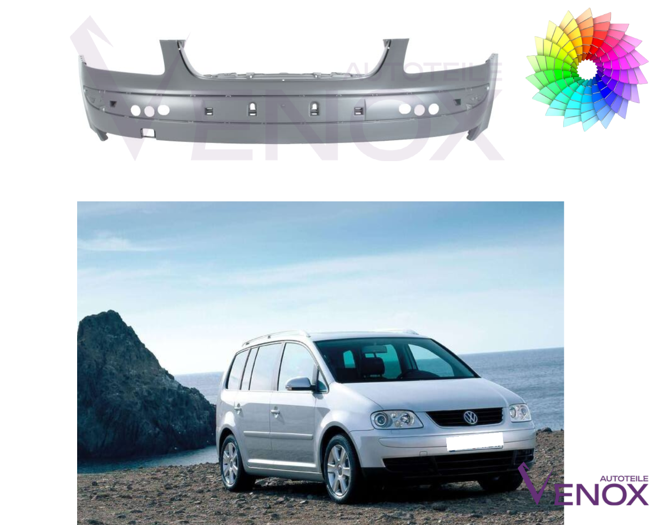 Forkofanger til VW Touran 1T 2003-2006 lakeret i en farve efter eget valg - Image 2