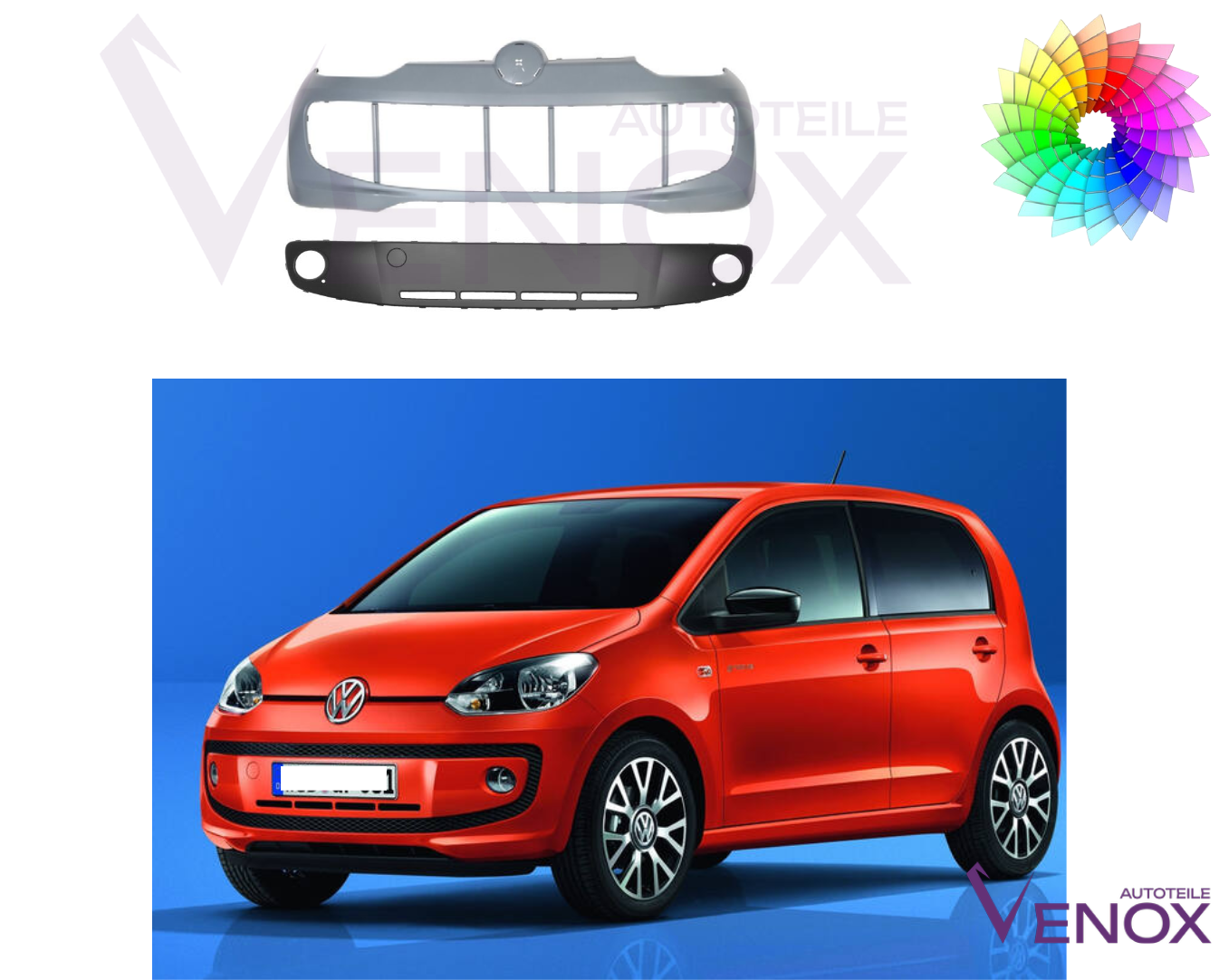 Forkofanger og strip til VW UP! 2012-2016 NSW malet i ønsket farve - Image 2