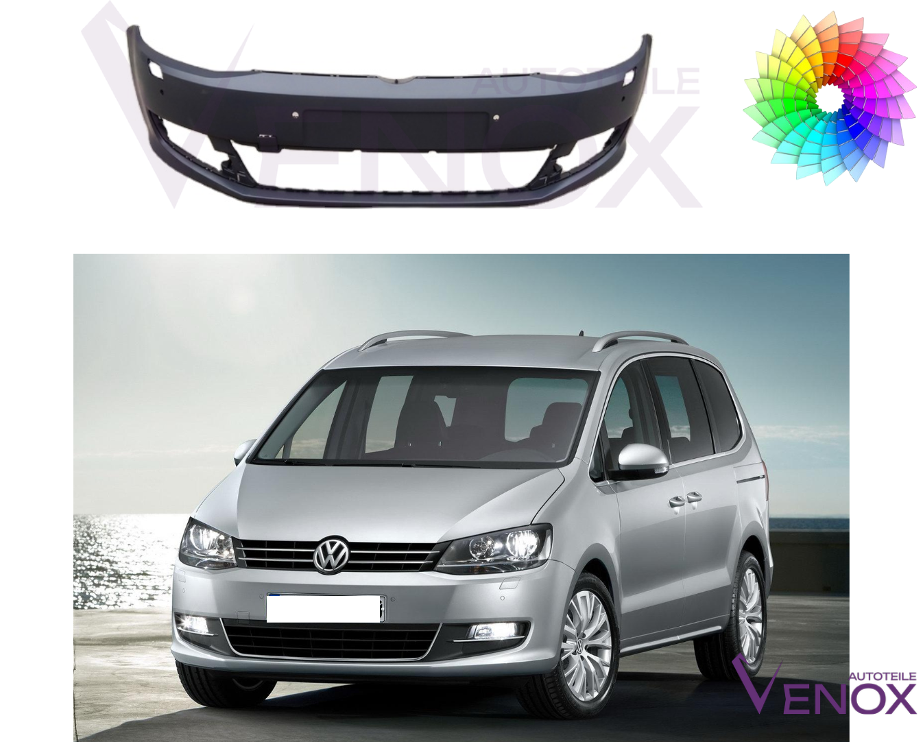 Forkofanger til VW Sharan 7N fra 2010 lakeret i en farve efter eget valg - Image 2