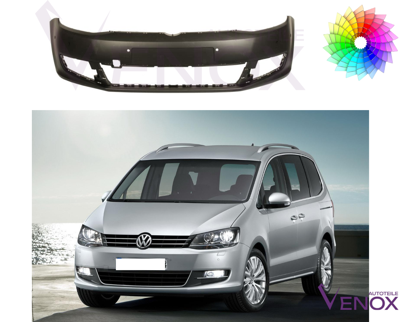 Forkofanger til VW Sharan 7N fra 2010 lakeret i en farve efter eget valg - Image 3