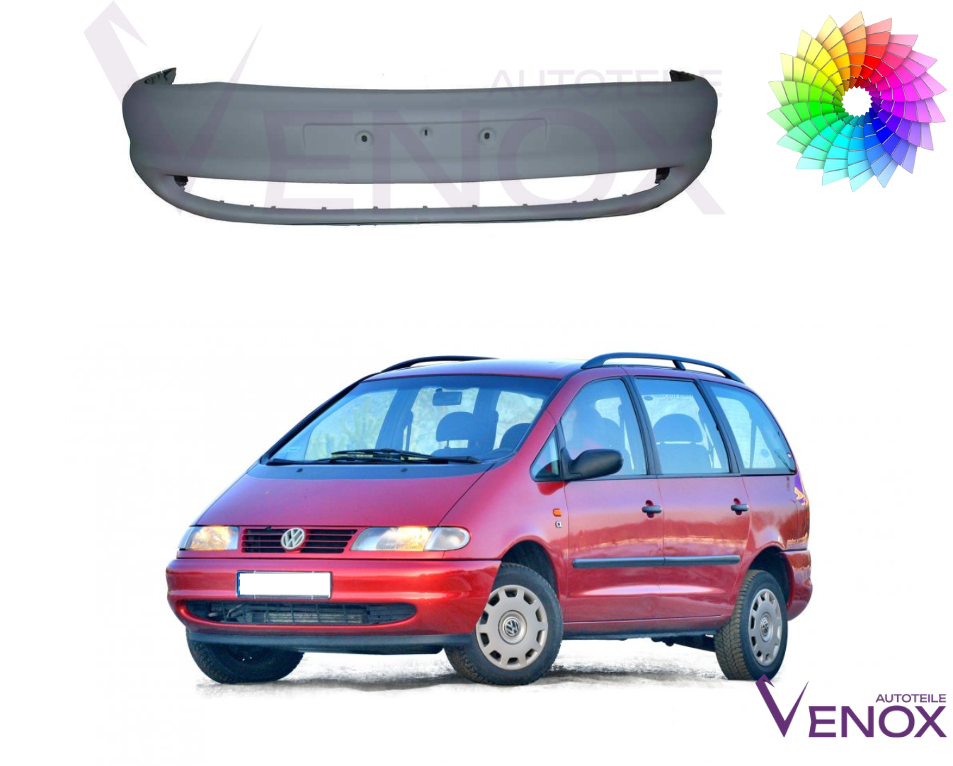 Forkofanger til VW Sharan 7M 1995-2000 lakeret i en farve efter eget valg - Image 2