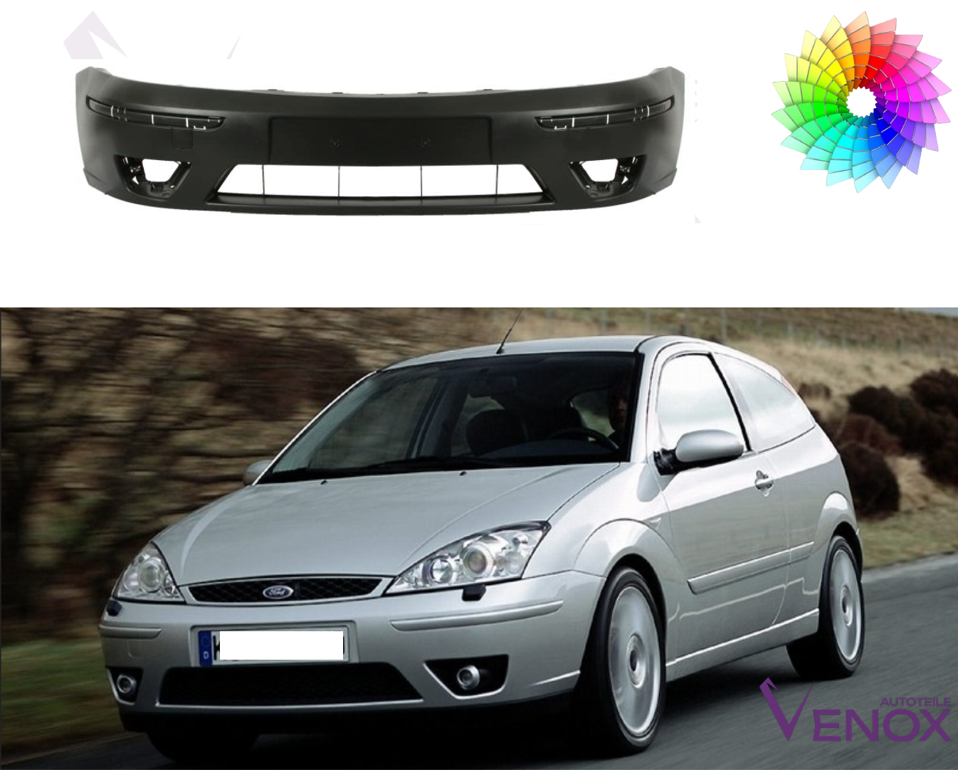 Forkofanger til Ford Focus Mk 1 2001-2004 malet i en farve efter eget valg - Billede 2