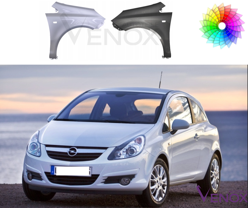 Stænkskærm foran højre eller venstre til Opel Corsa D 06-15 MALET I FARVE EFTER EGET VALG - Image 2