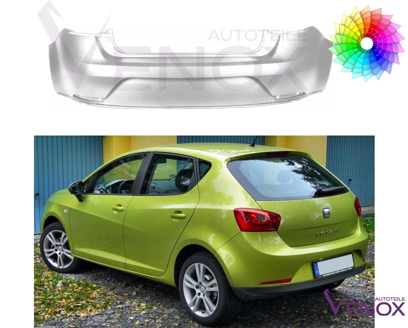 Bagkofanger til Seat Ibiza 6J 2008-2012 5-dørs Lakeret i ønsket farve - Image 2