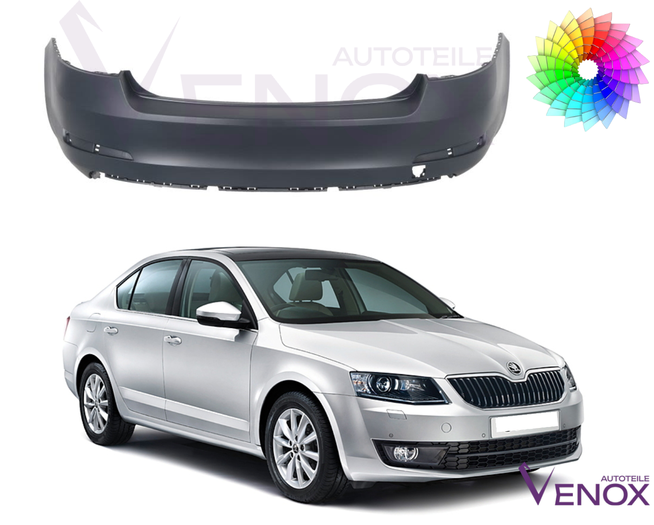 Bagkofanger til Skoda Octavia 5E 13-17 PDC Lakeret i ønsket farve - Image 2