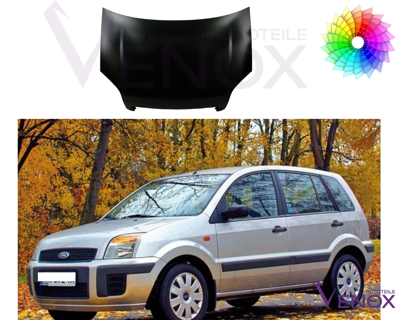 Motorhjelm til Ford Fusion 2002-2012 Lakeret i ønsket farve Ny - Image 2