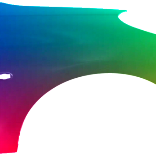 Stænkskærm højre til Peugeot 206+ (2_) Fra 2009 Lakeret i ønsket farve