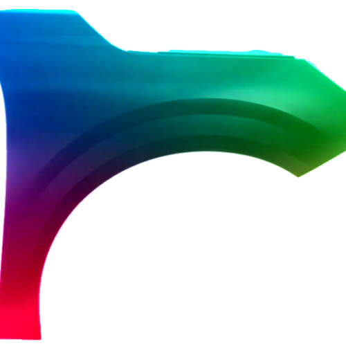 Stænkskærm højre til Peugeot 208 fra 2019 Lakeret i ønsket farve